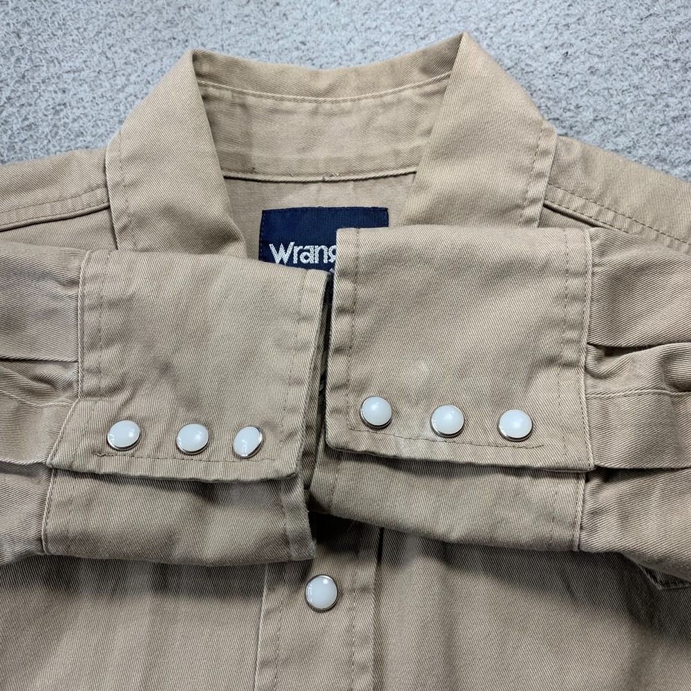 Wrangler Brushpopper Shirt Mens Size XL Button Up Extra Large Beige* - Picture 11 of 12